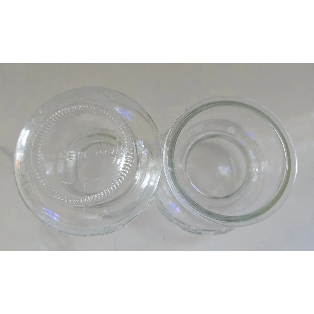 Set‎ of 2 Clear Glass Embossed Floral Bud Vases Bulb Forcing Hyacinth Jars 4in